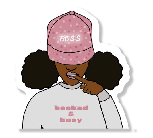 “Booked and Busy” Die Cut Sticker