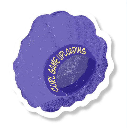 “Curl Game Uploading” Die Cut Sticker